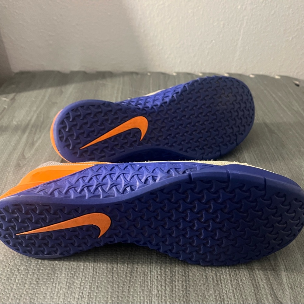 Nike Blue and Orange Athletic Sneakers with Mesh Upper - Picture 2 of 5